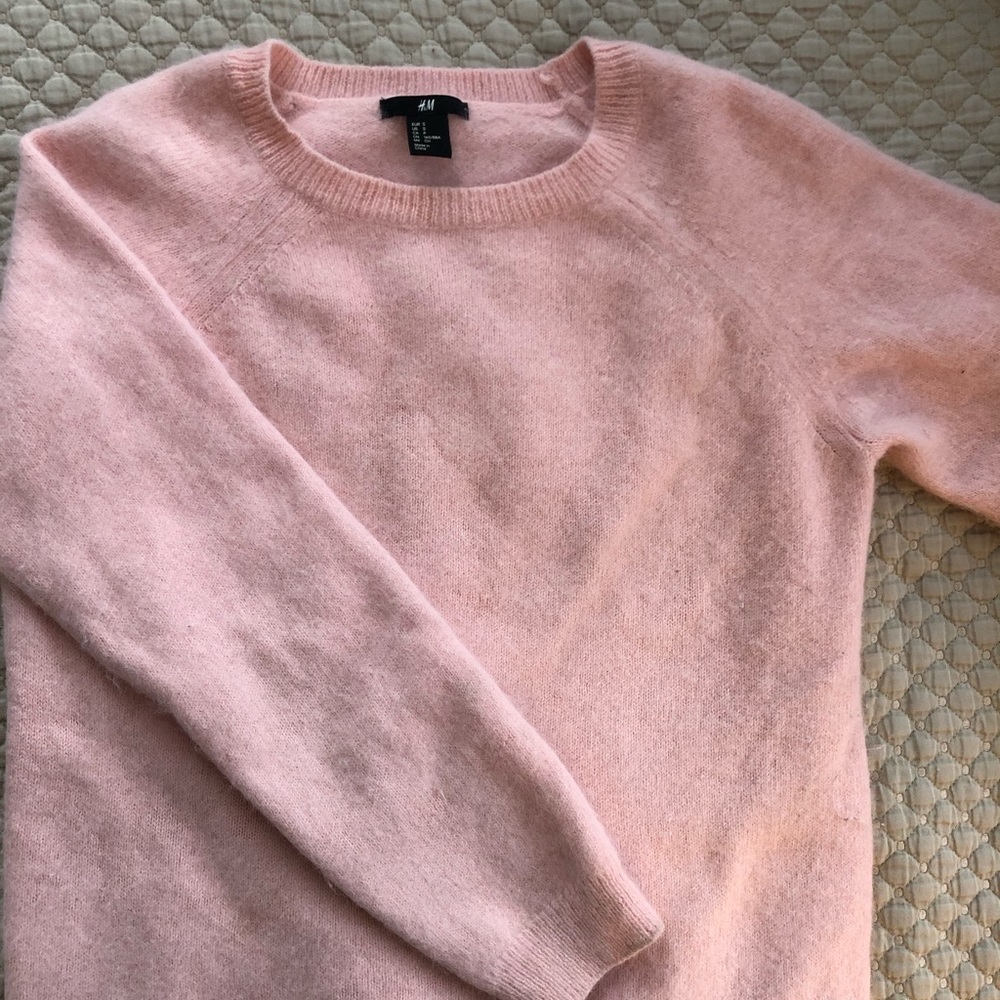 Pink fuzzy sweater